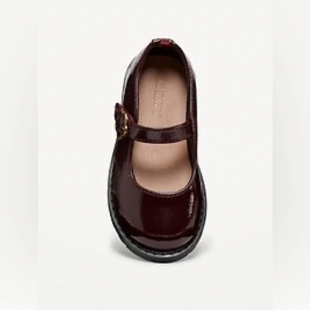 OLD NAVY Burgundy Mary Jane Velcro Dress Shoe Toddler Sz 9